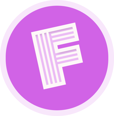 Stylized 'F' inside of a circleâ€”the FairFare logo