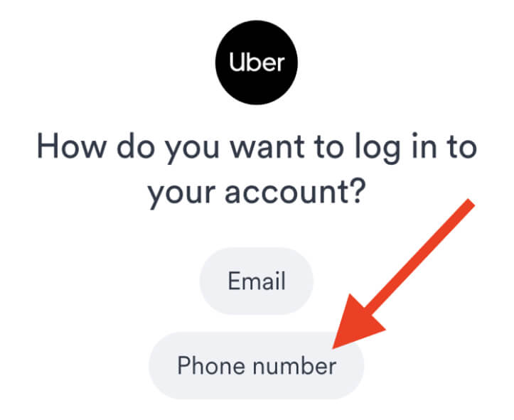 A screenshot of the data linking screen, with a red arrow pointing at the 'Phone Number' button.